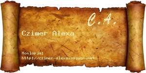 Czimer Alexa névjegykártya
